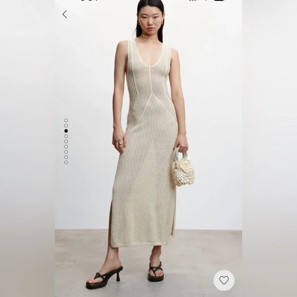 Mango | Dresses | Mango Openwork Knit Dress With Slits | Poshmark
